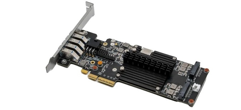 Чипсет AMD B650 превратили в плату расширения, которая добавит в любой ПК четыре слота M2, 11 портов USB и OCuLink