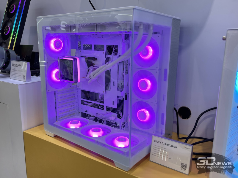 Репортаж со стенда Ocypus на Computex 2026: корпусные дисплеи, СЖО с обдувом VRM, кулеры с дисплеями и новые корпуса