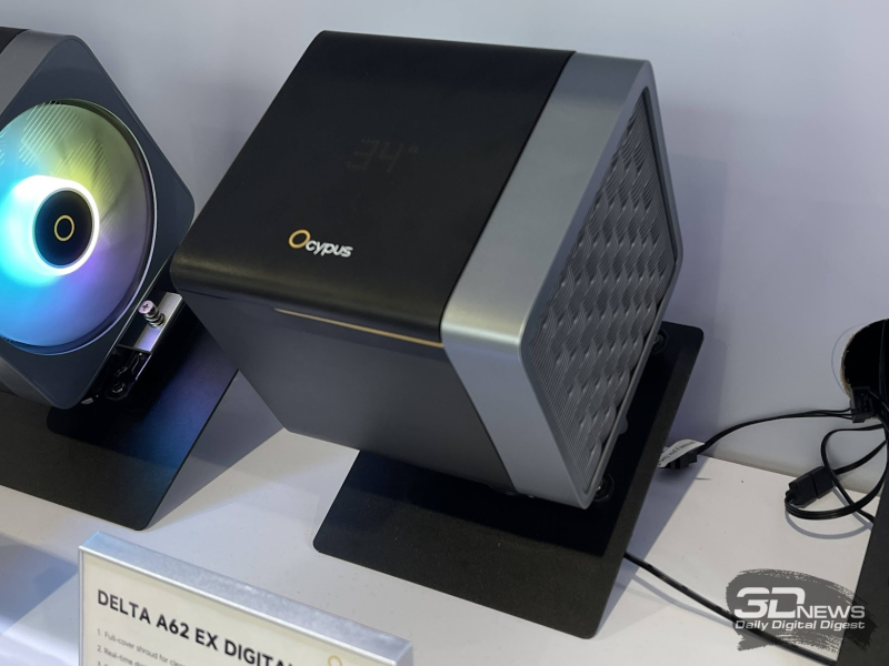 Репортаж со стенда Ocypus на Computex 2026: корпусные дисплеи, СЖО с обдувом VRM, кулеры с дисплеями и новые корпуса