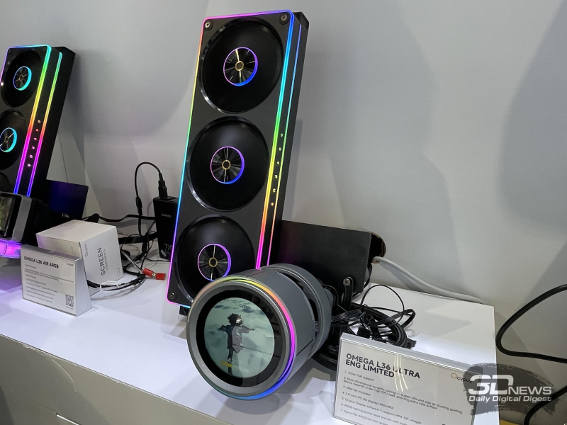 Репортаж со стенда Ocypus на Computex 2026: корпусные дисплеи, СЖО с обдувом VRM, кулеры с дисплеями и новые корпуса