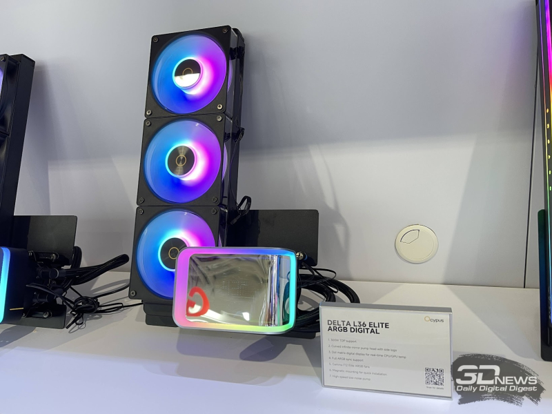 Репортаж со стенда Ocypus на Computex 2026: корпусные дисплеи, СЖО с обдувом VRM, кулеры с дисплеями и новые корпуса