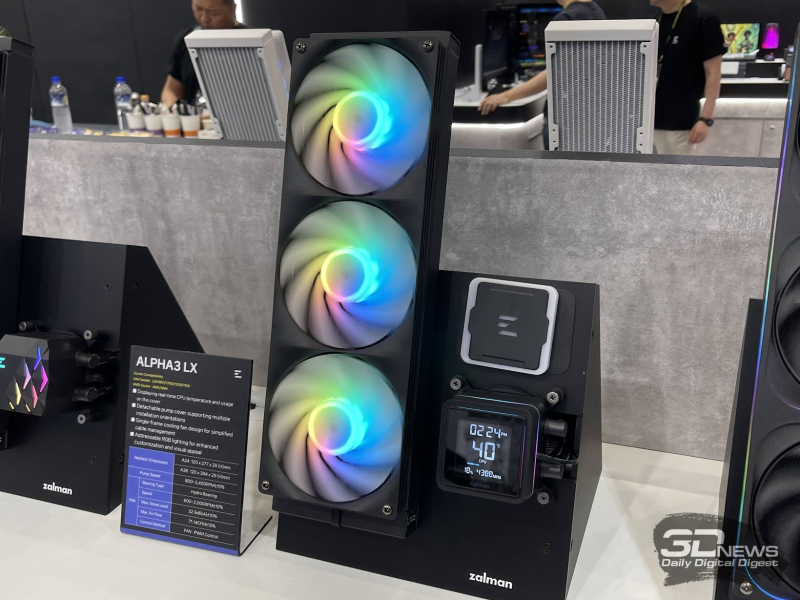 Репортаж со стенда Zalman на Computex 2026: «гоночные» кулеры, корпуса с экранами и блок питания на 3000 Вт